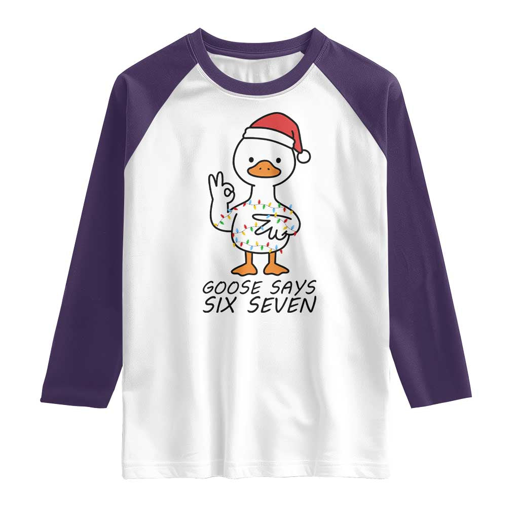 67 Six Seven Chirtsmas Meme Raglan Shirt Funny Silly Goose - Wonder Print Shop