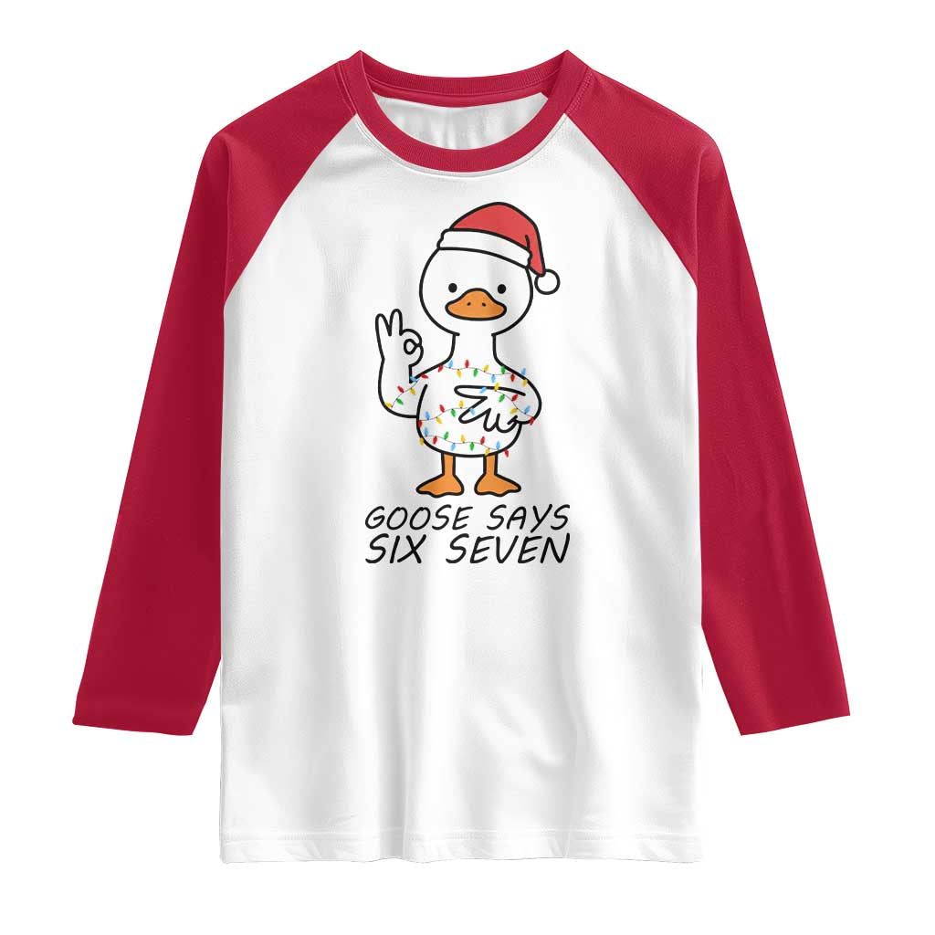 67 Six Seven Chirtsmas Meme Raglan Shirt Funny Silly Goose - Wonder Print Shop