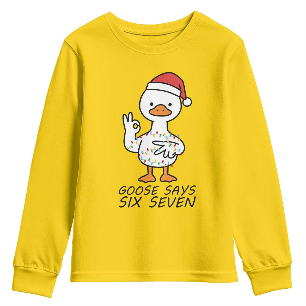 67 Six Seven Chirtsmas Meme Youth Sweatshirt Funny Silly Goose - Wonder Print Shop