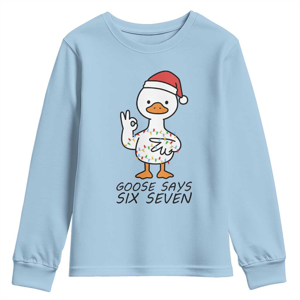 67 Six Seven Chirtsmas Meme Youth Sweatshirt Funny Silly Goose - Wonder Print Shop