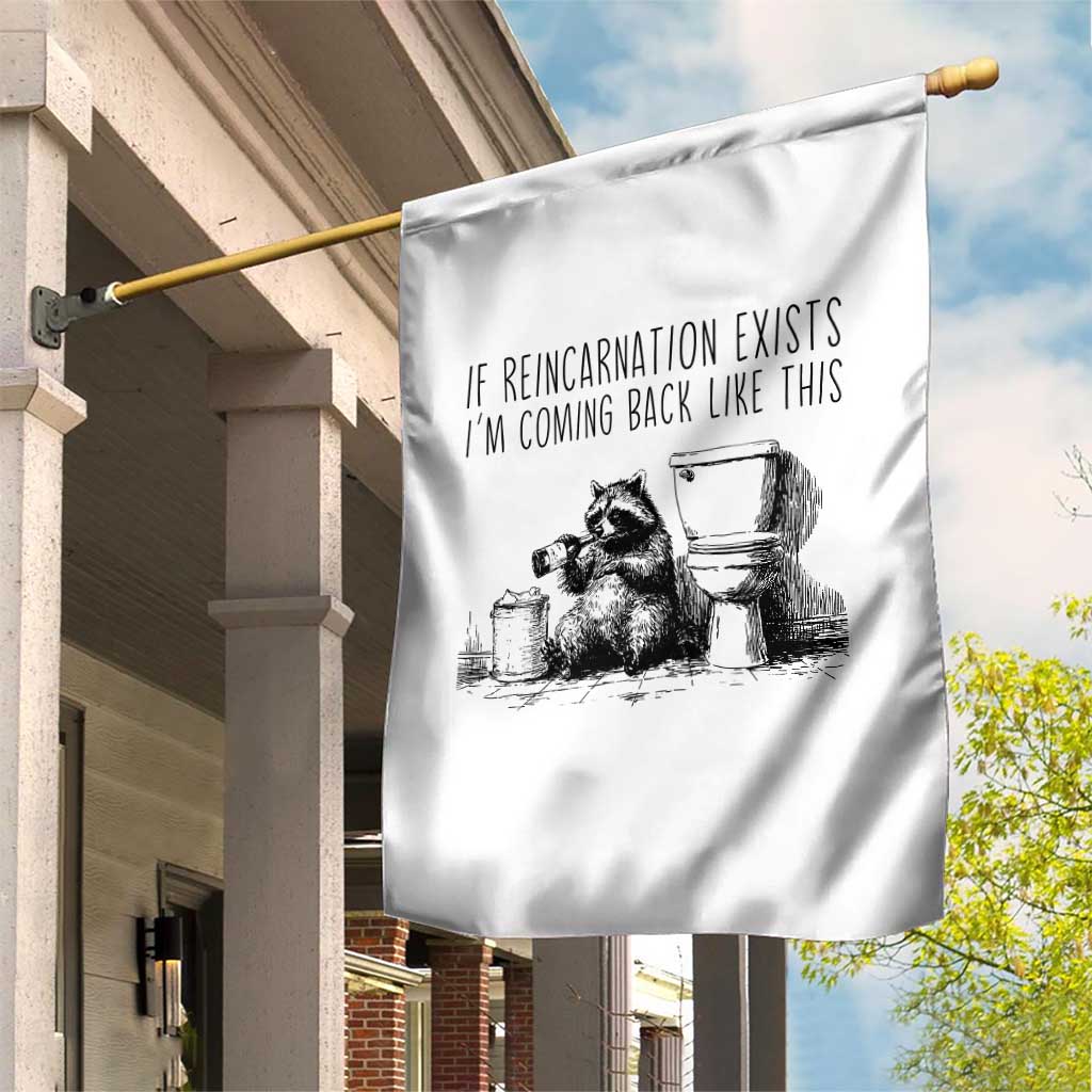 Funny Drunk Raccoon Garden Flag Trashed Panda Meme - Wonder Print Shop