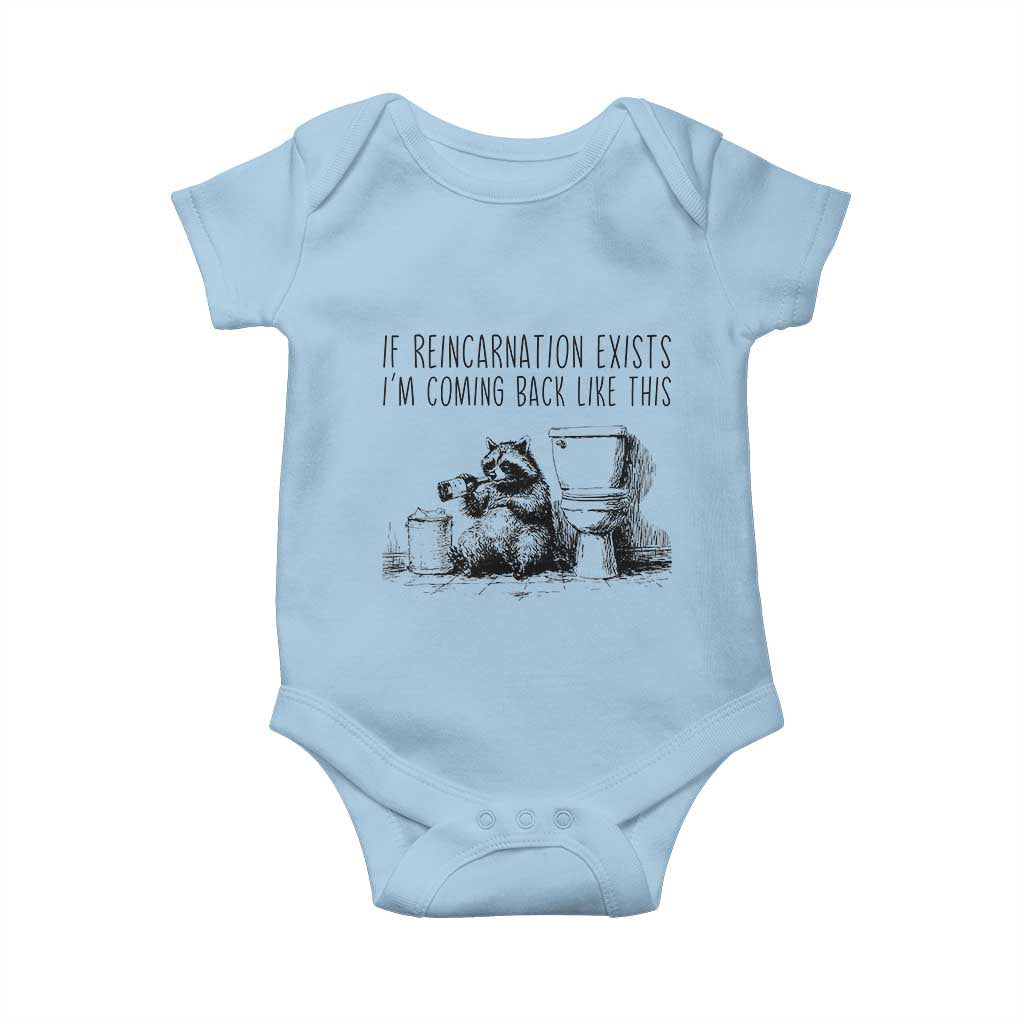 Funny Drunk Raccoon Baby Onesie Trashed Panda Meme - Wonder Print Shop