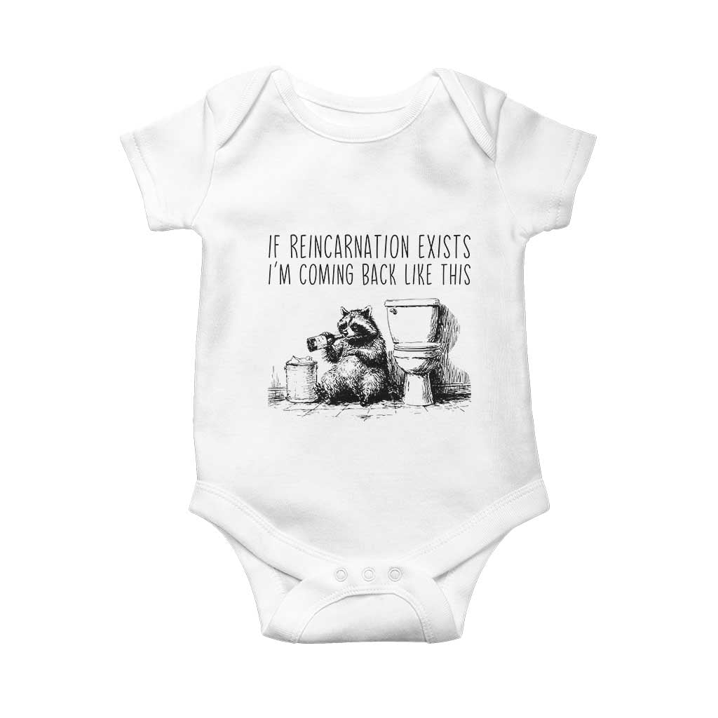 Funny Drunk Raccoon Baby Onesie Trashed Panda Meme - Wonder Print Shop