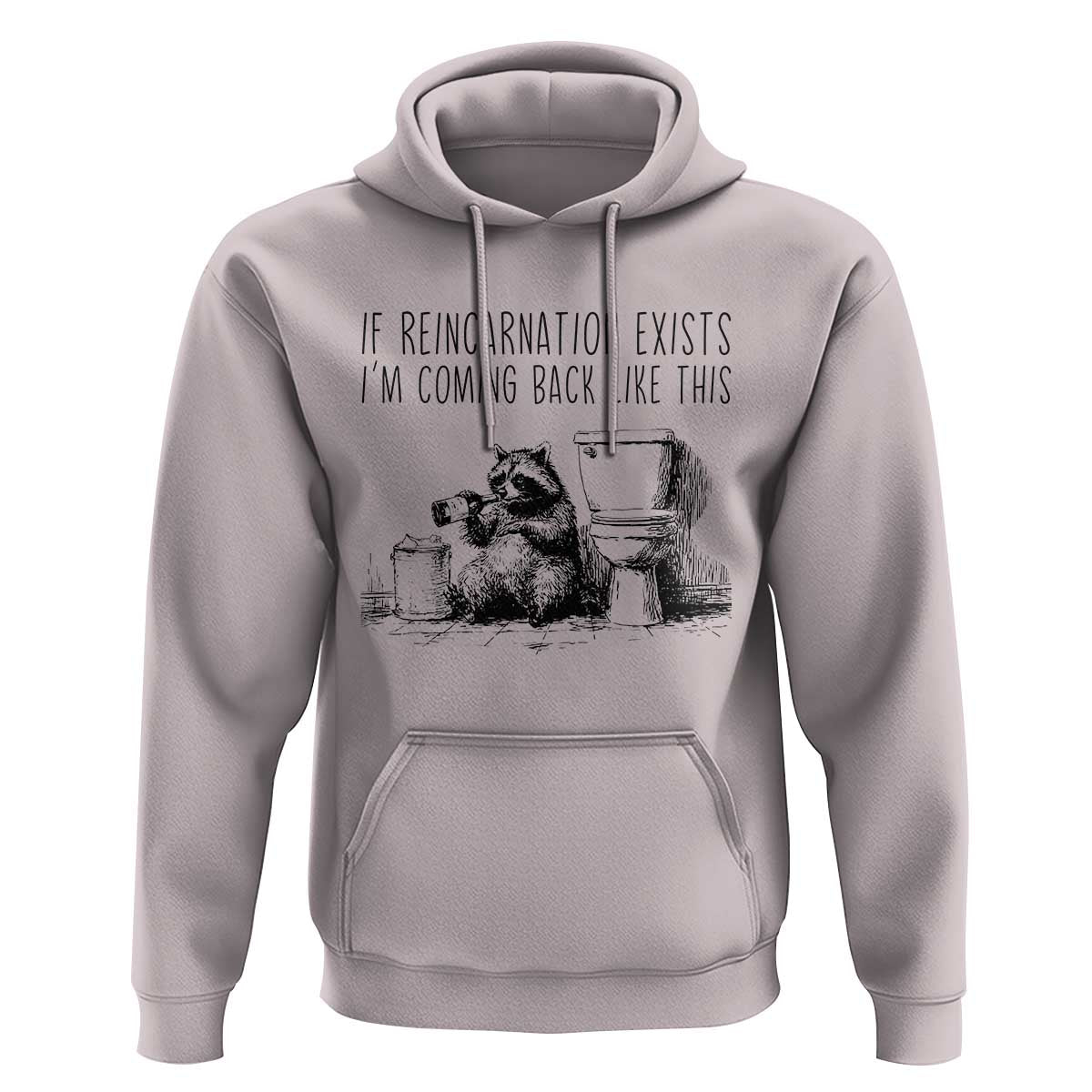 Funny Drunk Raccoon Hoodie Trashed Panda Meme - Wonder Print Shop