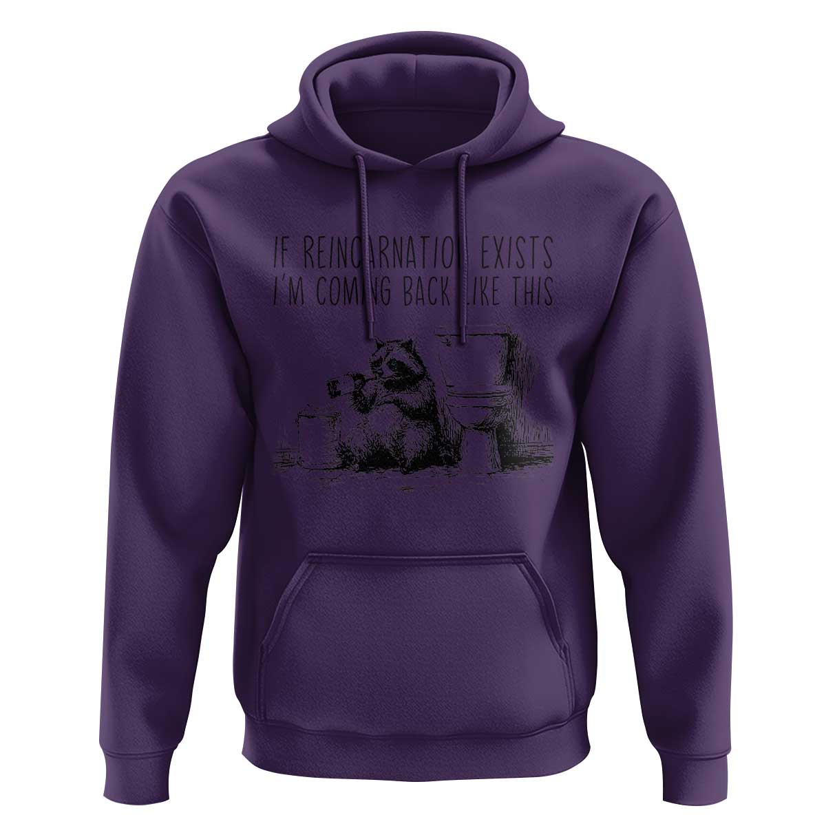 Funny Drunk Raccoon Hoodie Trashed Panda Meme - Wonder Print Shop