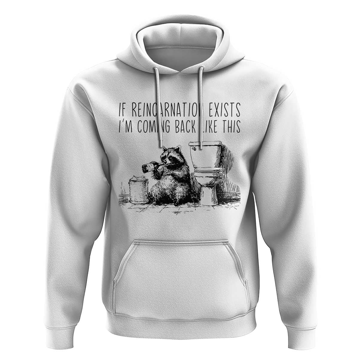 Funny Drunk Raccoon Hoodie Trashed Panda Meme - Wonder Print Shop