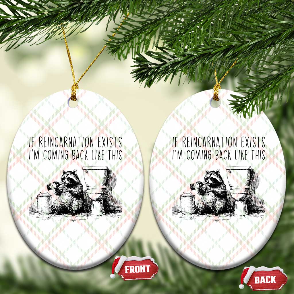 Funny Drunk Raccoon Ceramic Ornament Trashed Panda Meme - Wonder Print Shop