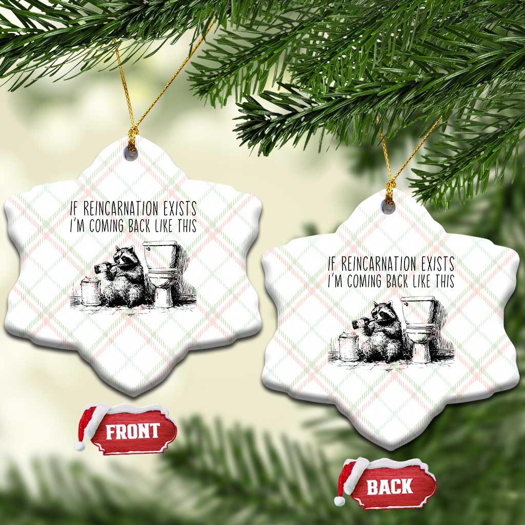 Funny Drunk Raccoon Ceramic Ornament Trashed Panda Meme - Wonder Print Shop