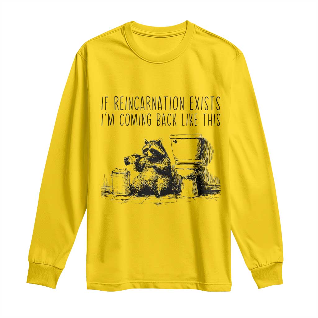 Funny Drunk Raccoon Long Sleeve Shirt Trashed Panda Meme - Wonder Print Shop