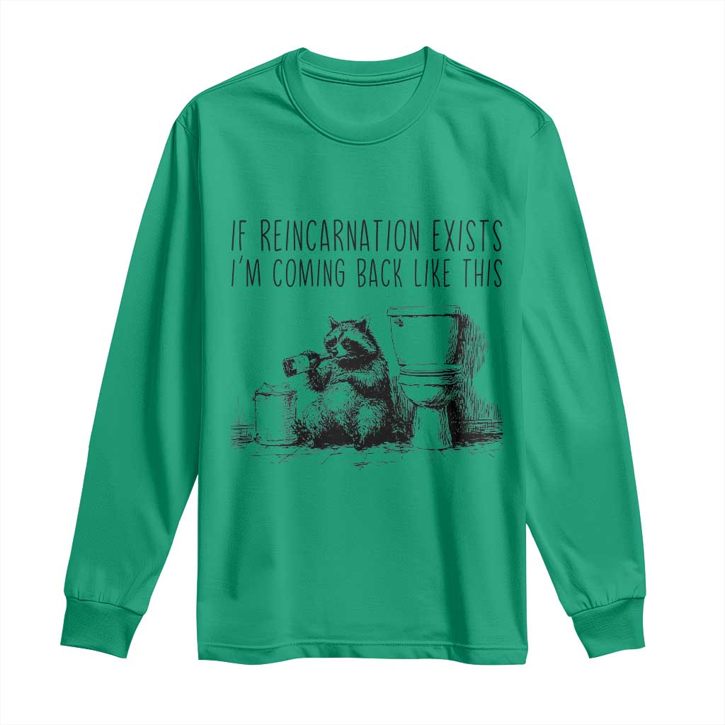 Funny Drunk Raccoon Long Sleeve Shirt Trashed Panda Meme - Wonder Print Shop