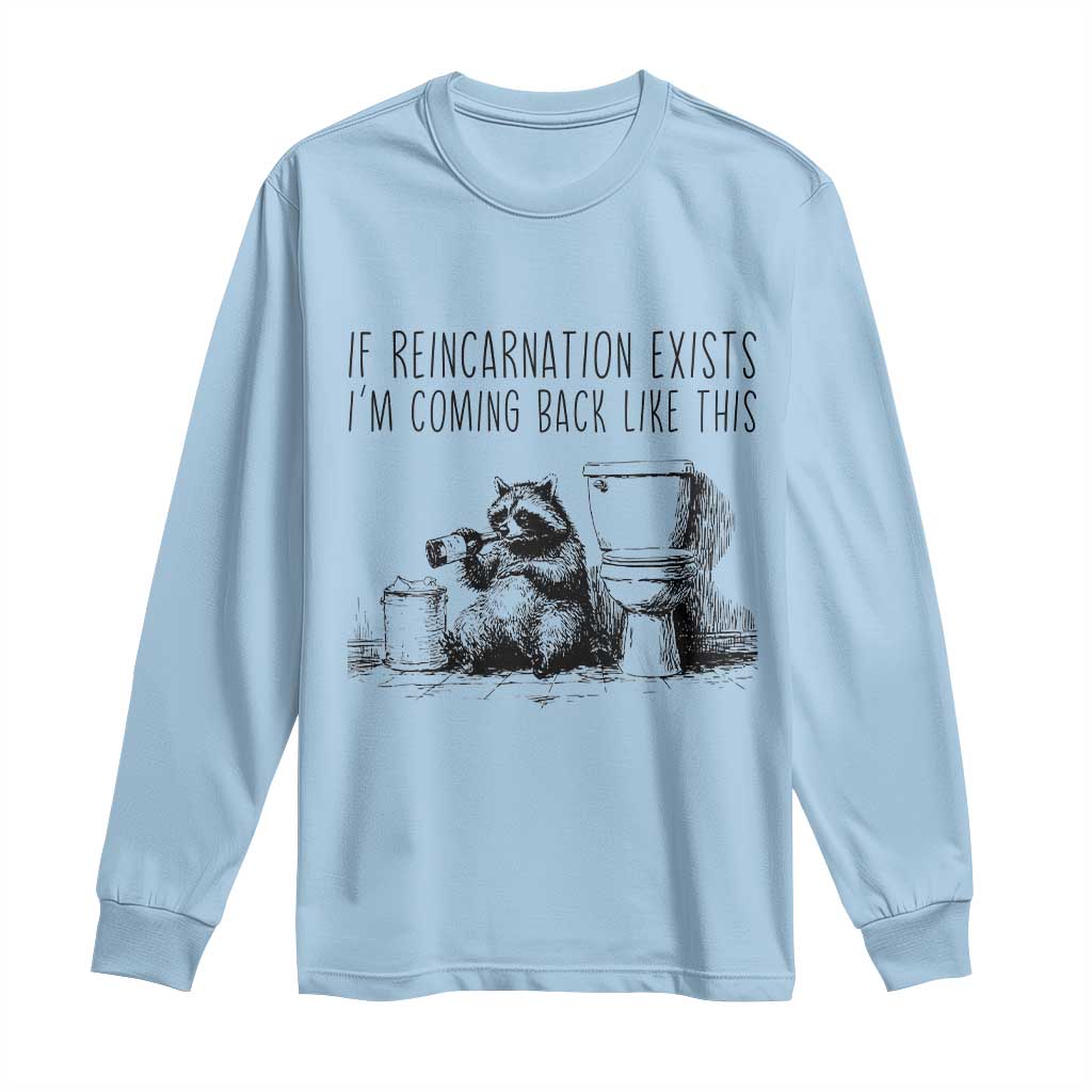Funny Drunk Raccoon Long Sleeve Shirt Trashed Panda Meme - Wonder Print Shop