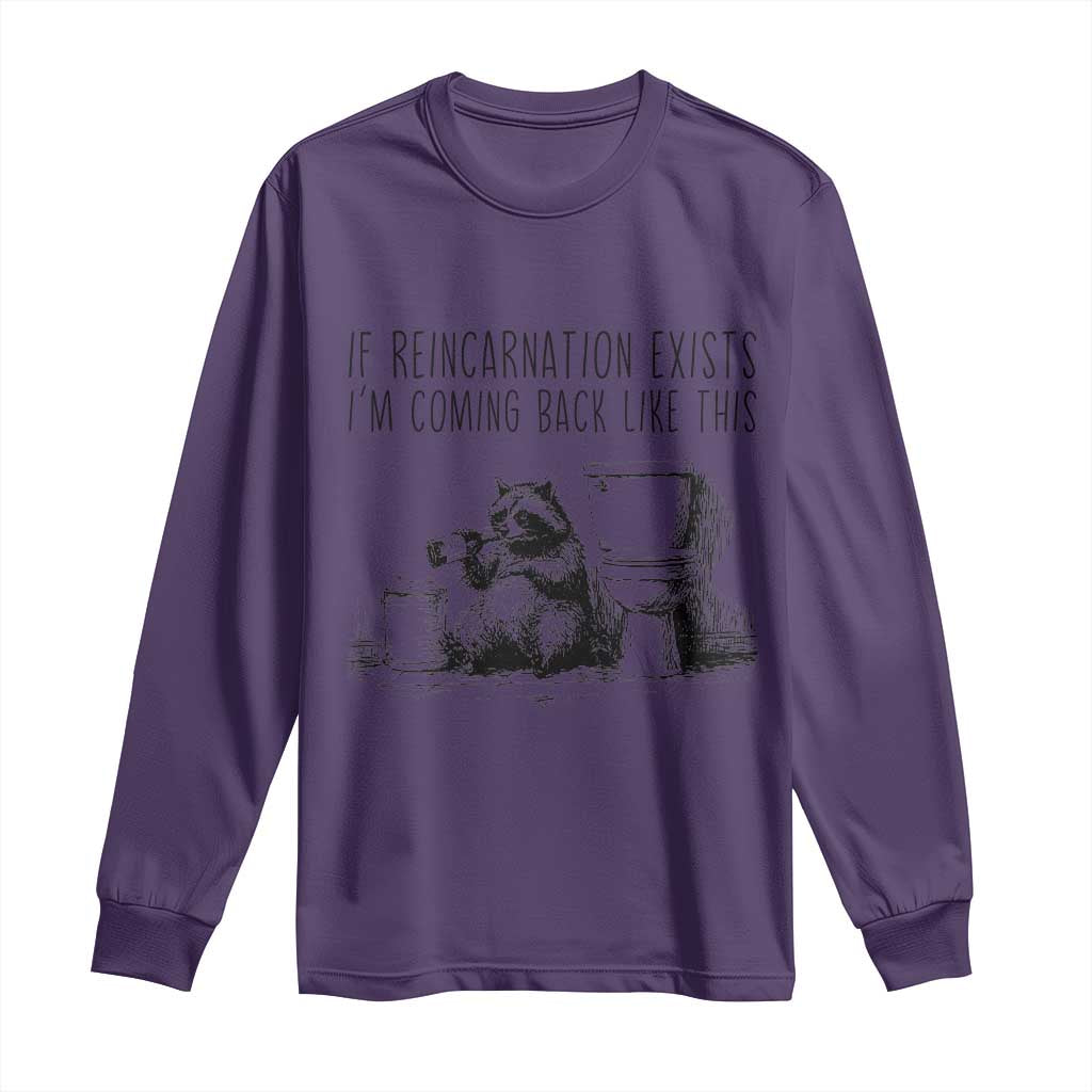 Funny Drunk Raccoon Long Sleeve Shirt Trashed Panda Meme - Wonder Print Shop