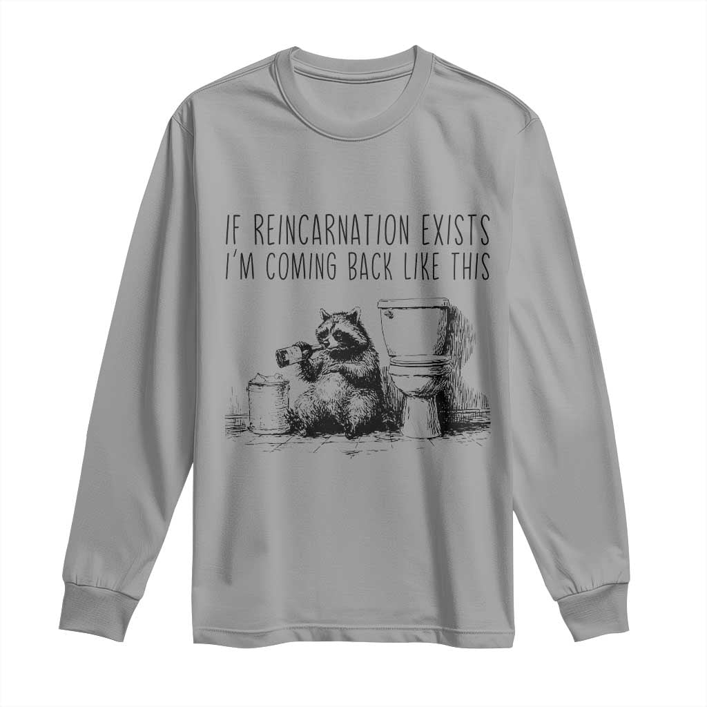 Funny Drunk Raccoon Long Sleeve Shirt Trashed Panda Meme - Wonder Print Shop
