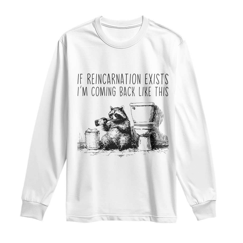 Funny Drunk Raccoon Long Sleeve Shirt Trashed Panda Meme - Wonder Print Shop