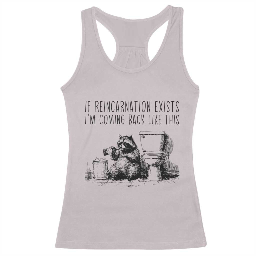 Funny Drunk Raccoon Racerback Tank Top Trashed Panda Meme - Wonder Print Shop