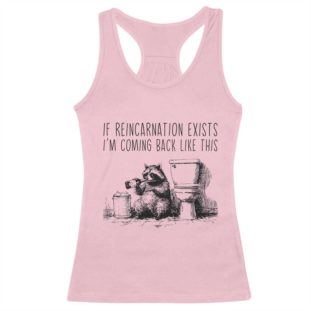 Funny Drunk Raccoon Racerback Tank Top Trashed Panda Meme - Wonder Print Shop