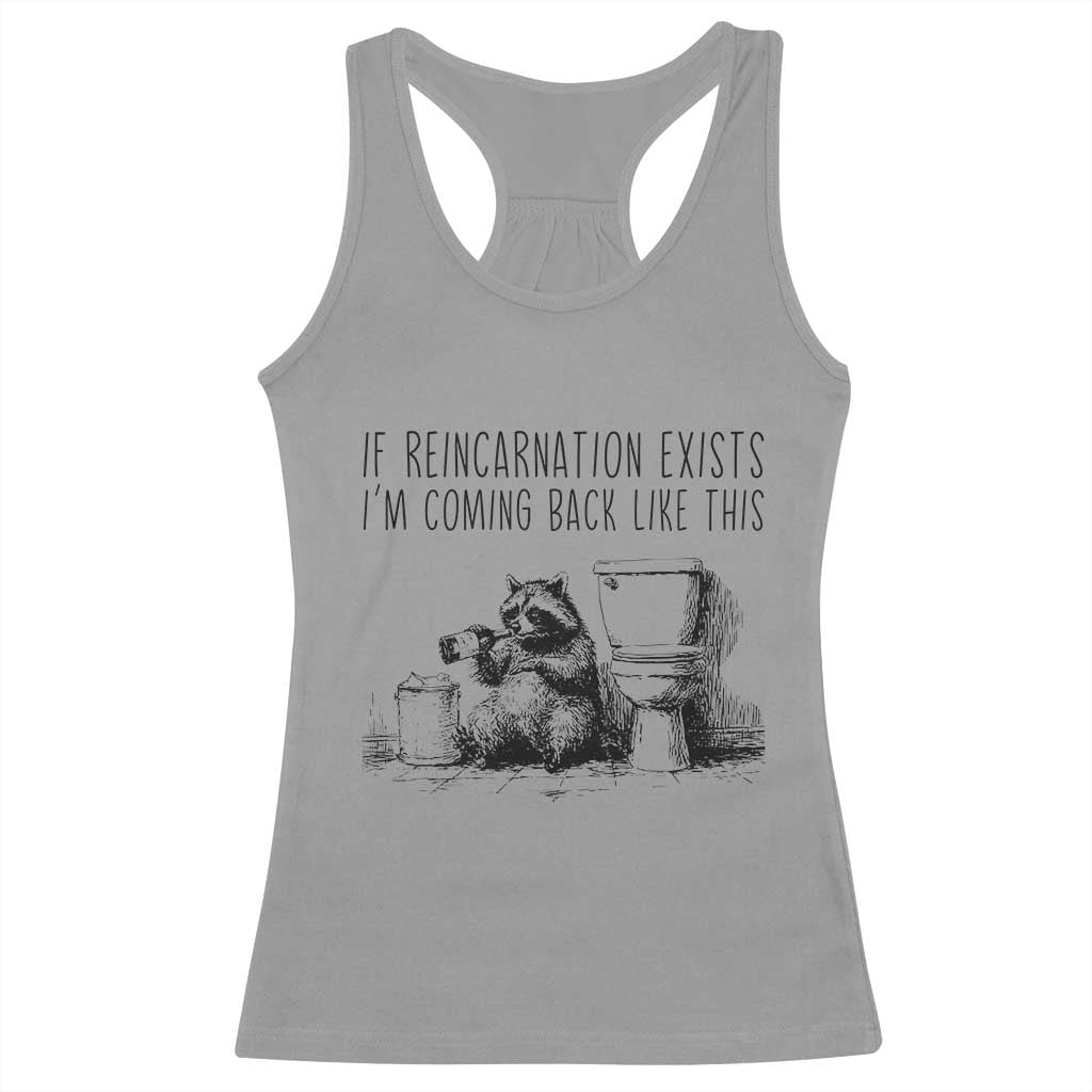 Funny Drunk Raccoon Racerback Tank Top Trashed Panda Meme - Wonder Print Shop