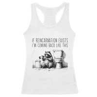 Funny Drunk Raccoon Racerback Tank Top Trashed Panda Meme - Wonder Print Shop