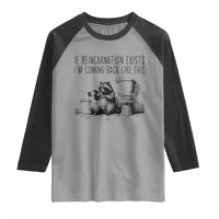 Funny Drunk Raccoon Raglan Shirt Trashed Panda Meme - Wonder Print Shop