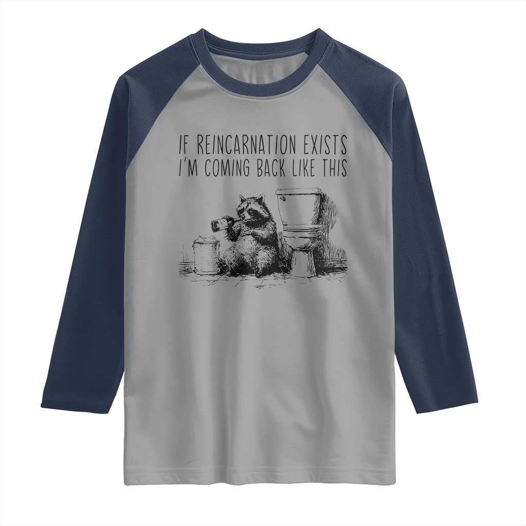 Funny Drunk Raccoon Raglan Shirt Trashed Panda Meme - Wonder Print Shop