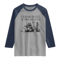 Funny Drunk Raccoon Raglan Shirt Trashed Panda Meme - Wonder Print Shop