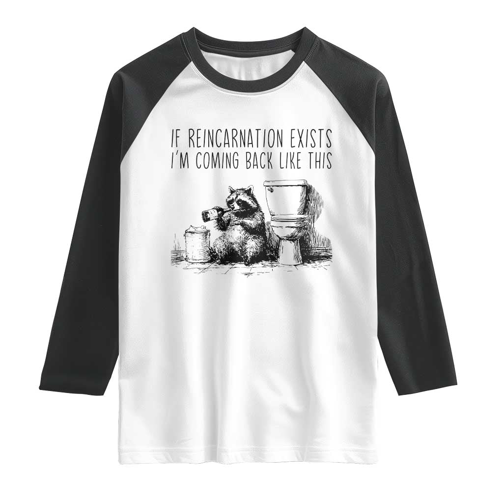 Funny Drunk Raccoon Raglan Shirt Trashed Panda Meme - Wonder Print Shop