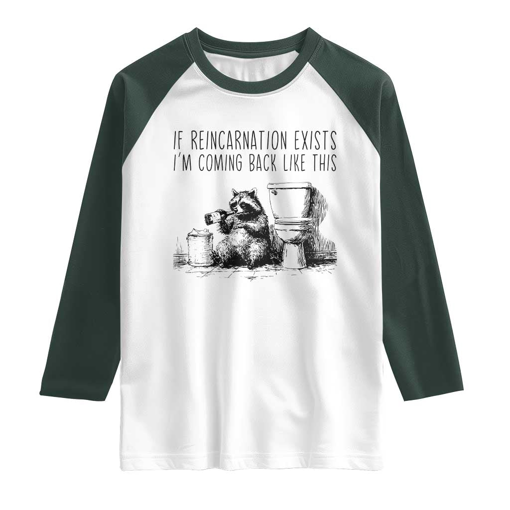 Funny Drunk Raccoon Raglan Shirt Trashed Panda Meme - Wonder Print Shop