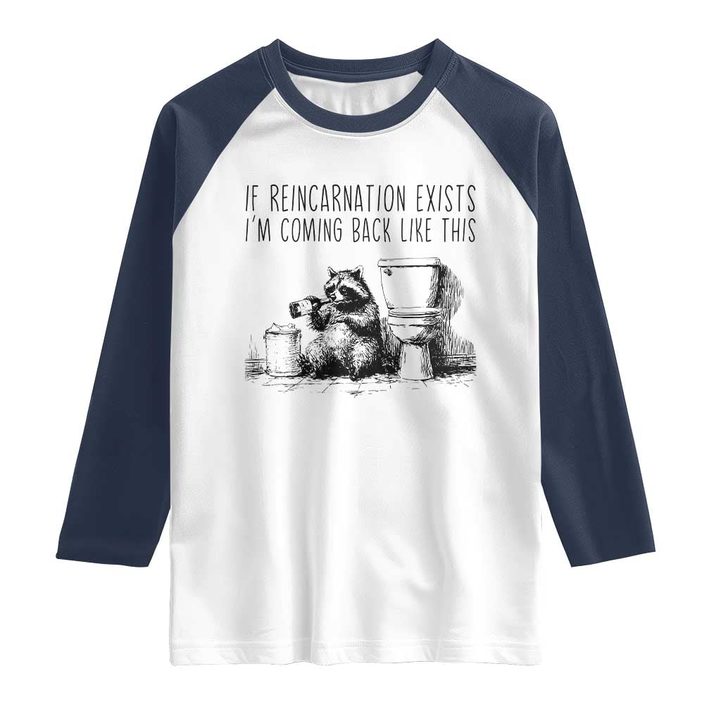 Funny Drunk Raccoon Raglan Shirt Trashed Panda Meme - Wonder Print Shop