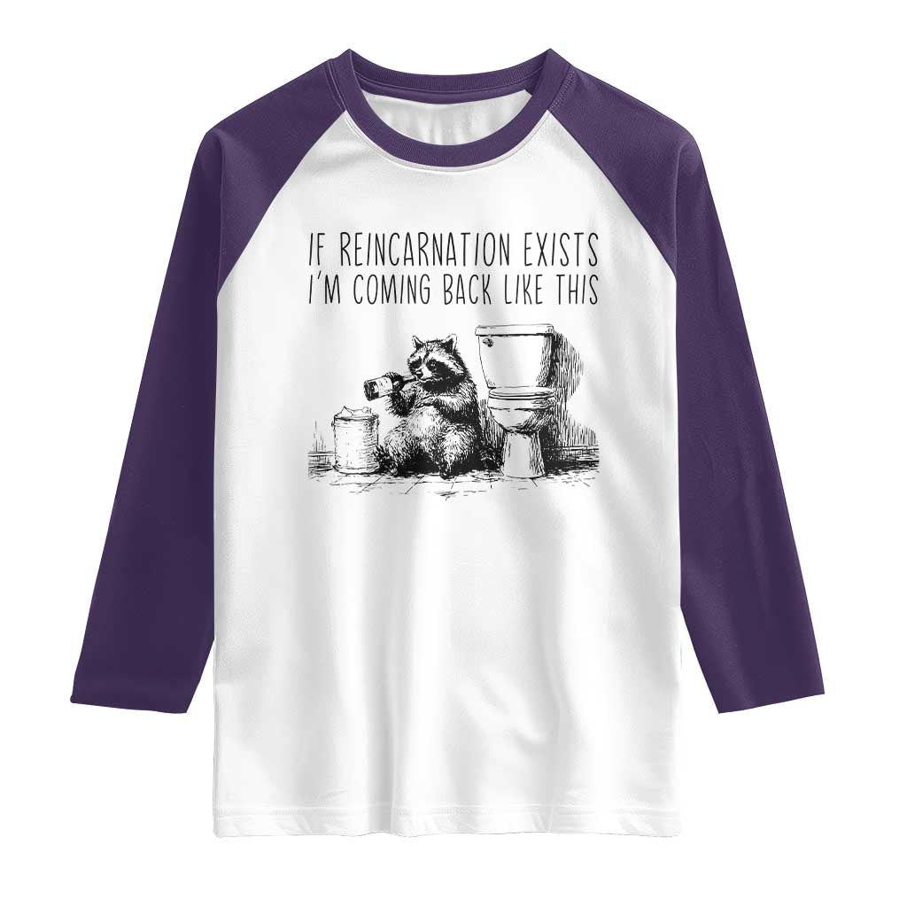 Funny Drunk Raccoon Raglan Shirt Trashed Panda Meme - Wonder Print Shop