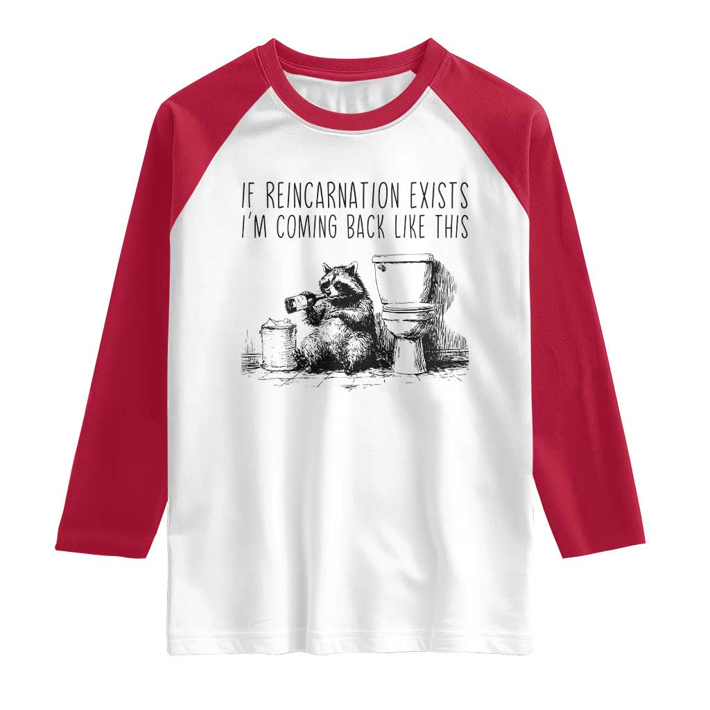 Funny Drunk Raccoon Raglan Shirt Trashed Panda Meme - Wonder Print Shop