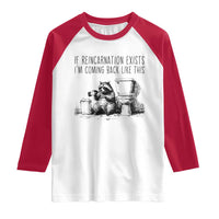 Funny Drunk Raccoon Raglan Shirt Trashed Panda Meme - Wonder Print Shop