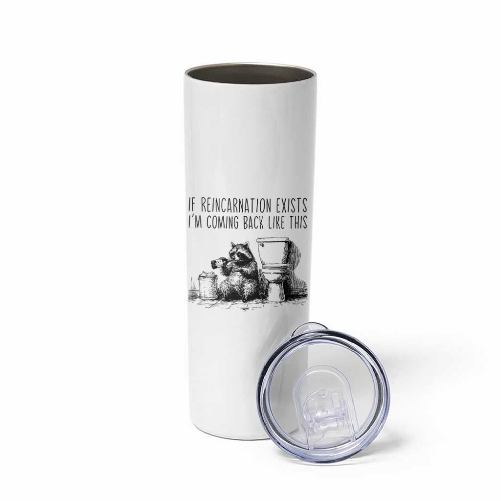 Funny Drunk Raccoon Skinny Tumbler Trashed Panda Meme - Wonder Print Shop