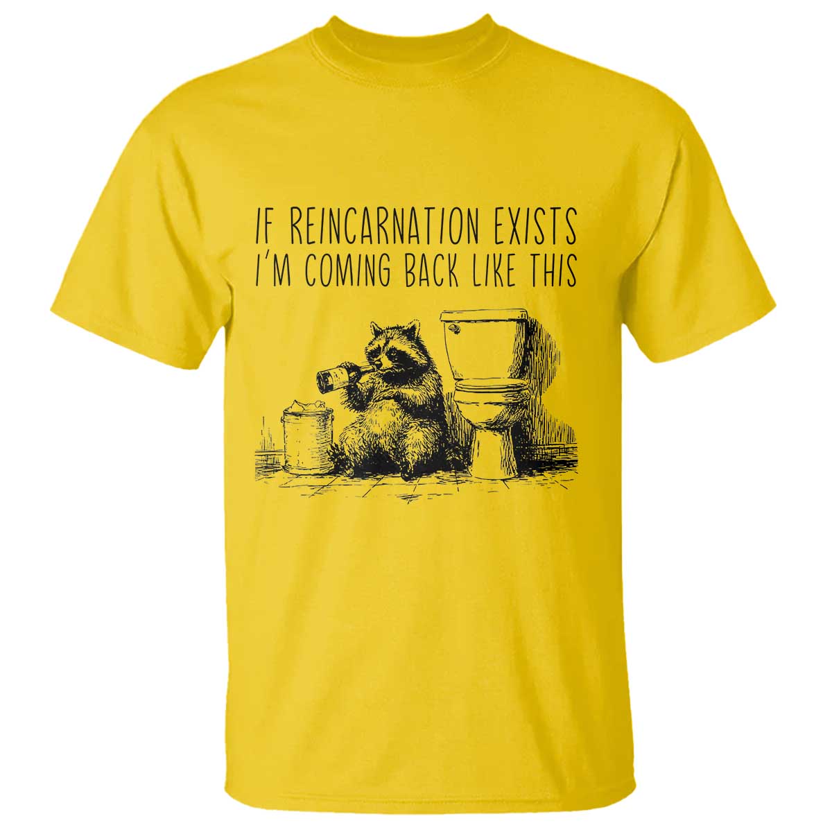Funny Drunk Raccoon T Shirt Trashed Panda Meme - Wonder Print Shop