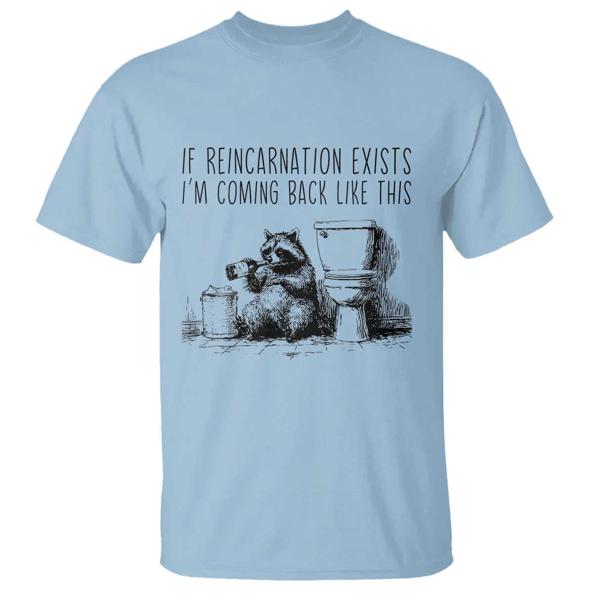 Funny Drunk Raccoon T Shirt Trashed Panda Meme - Wonder Print Shop