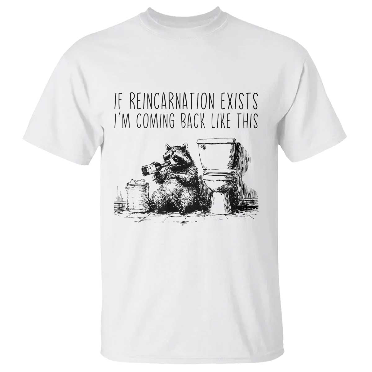 Funny Drunk Raccoon T Shirt Trashed Panda Meme - Wonder Print Shop