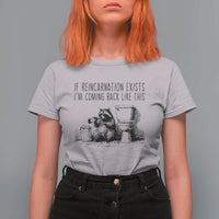 Funny Drunk Raccoon T Shirt For Women Trashed Panda Meme - Wonder Print Shop