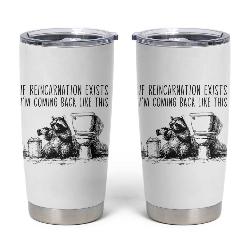 Funny Drunk Raccoon Tumbler Cup Trashed Panda Meme - Wonder Print Shop
