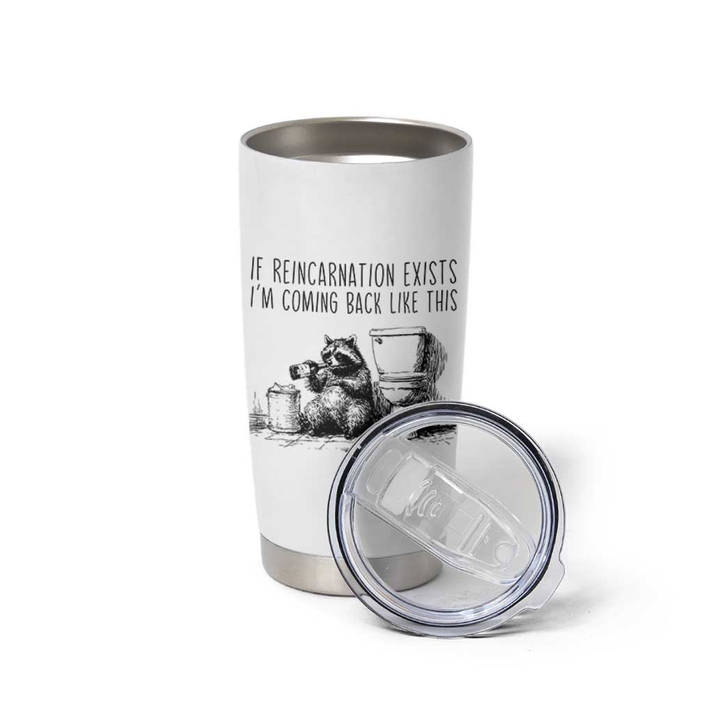 Funny Drunk Raccoon Tumbler Cup Trashed Panda Meme - Wonder Print Shop