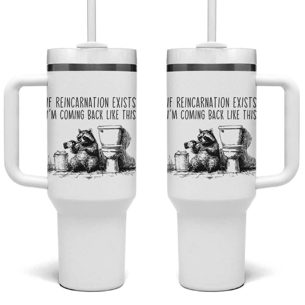 Funny Drunk Raccoon Tumbler With Handle Trashed Panda Meme - Wonder Print Shop