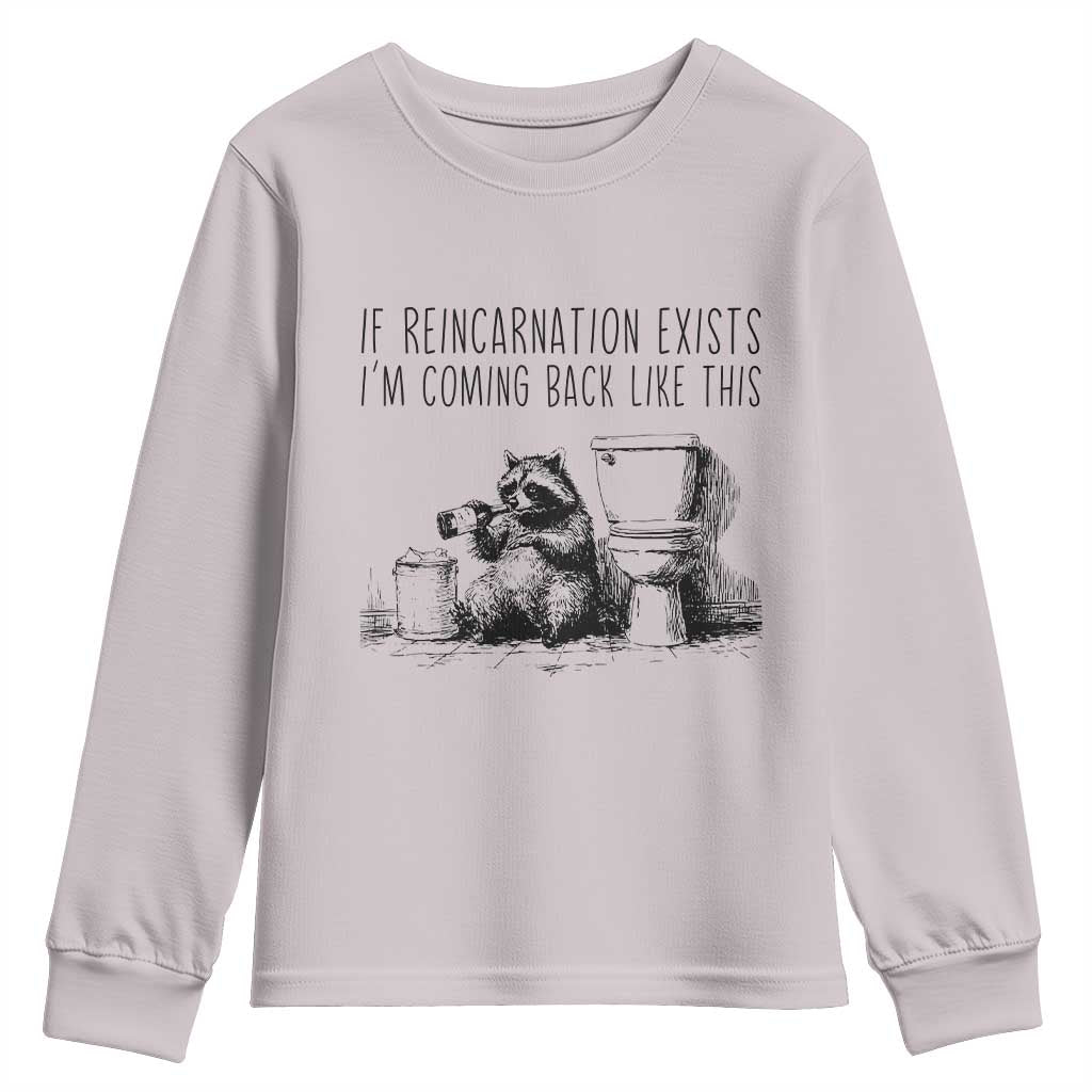 Funny Drunk Raccoon Youth Sweatshirt Trashed Panda Meme - Wonder Print Shop