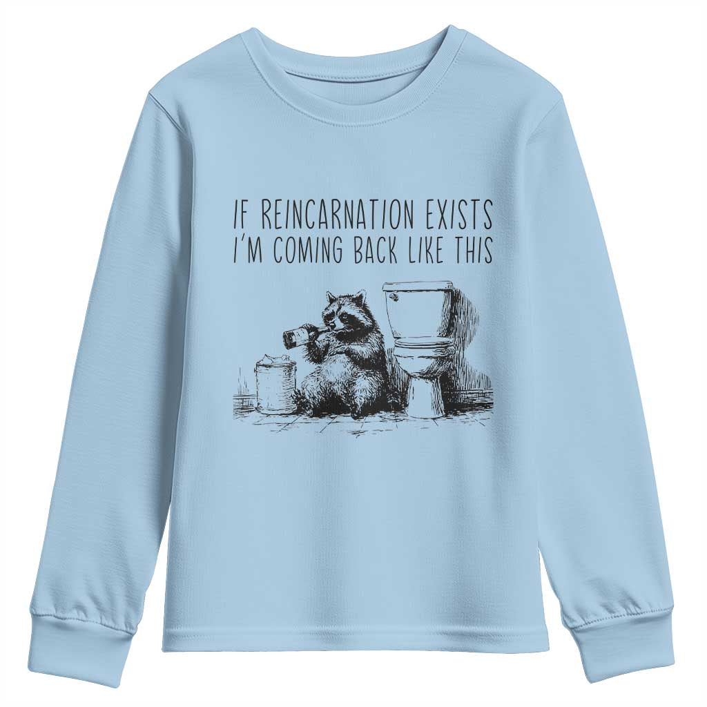 Funny Drunk Raccoon Youth Sweatshirt Trashed Panda Meme - Wonder Print Shop