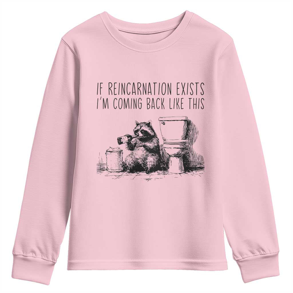 Funny Drunk Raccoon Youth Sweatshirt Trashed Panda Meme - Wonder Print Shop