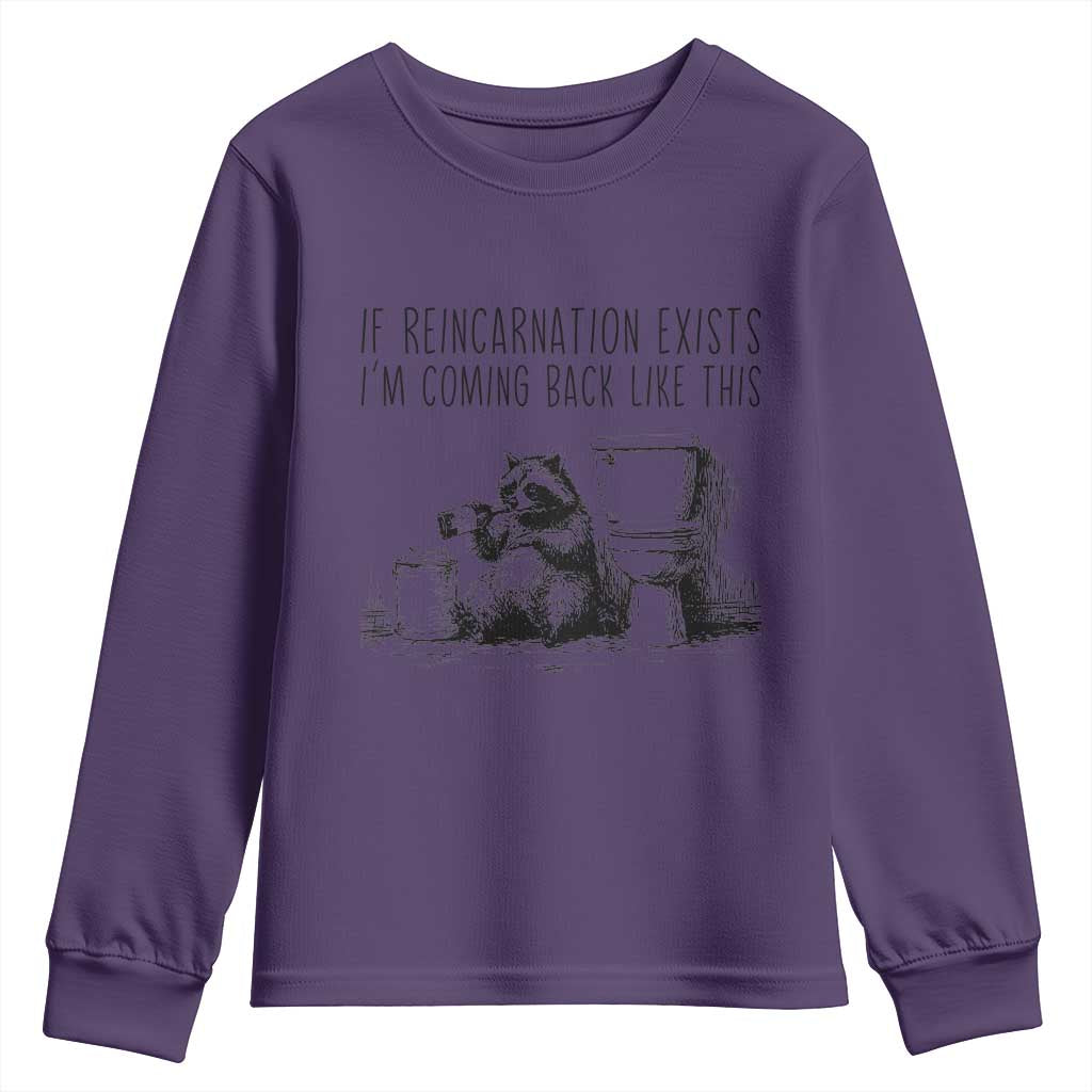 Funny Drunk Raccoon Youth Sweatshirt Trashed Panda Meme - Wonder Print Shop
