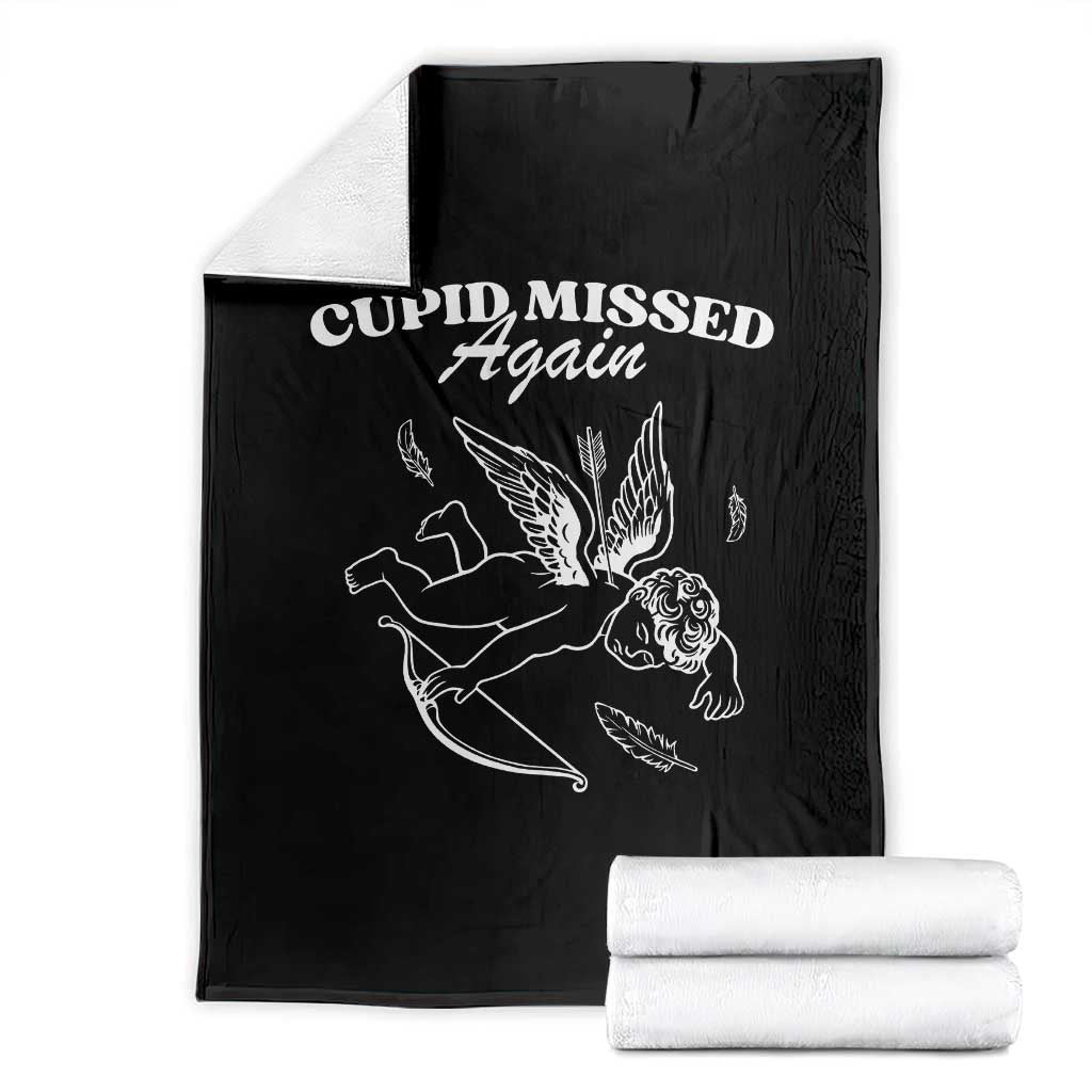 Funny Anti Valentine Throw Blanket Cupid Missed Again - Wonder Print Shop