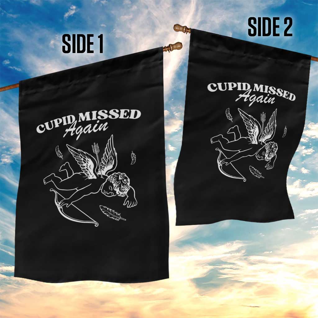 Funny Anti Valentine Garden Flag Cupid Missed Again - Wonder Print Shop