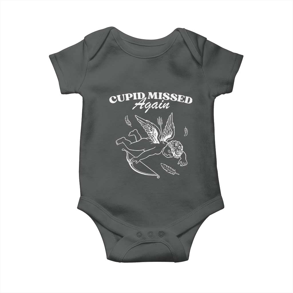 Funny Anti Valentine Baby Onesie Cupid Missed Again - Wonder Print Shop