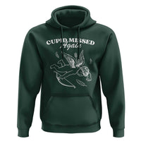 Funny Anti Valentine Hoodie Cupid Missed Again - Wonder Print Shop