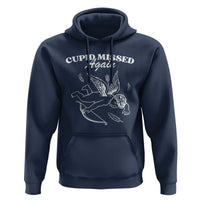Funny Anti Valentine Hoodie Cupid Missed Again - Wonder Print Shop
