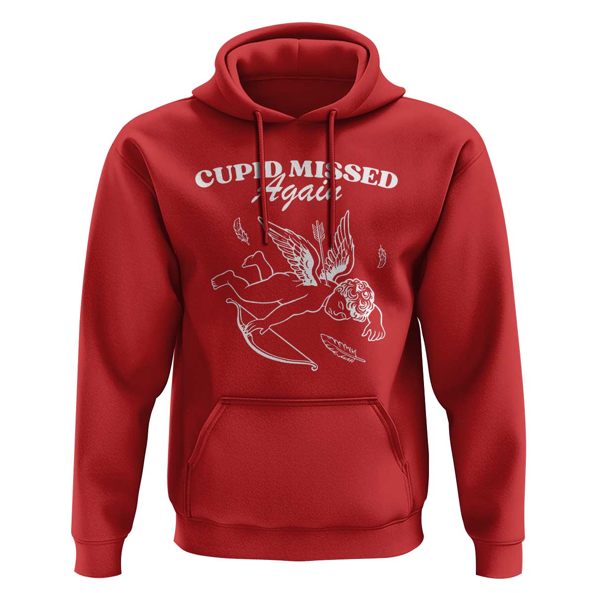 Funny Anti Valentine Hoodie Cupid Missed Again - Wonder Print Shop