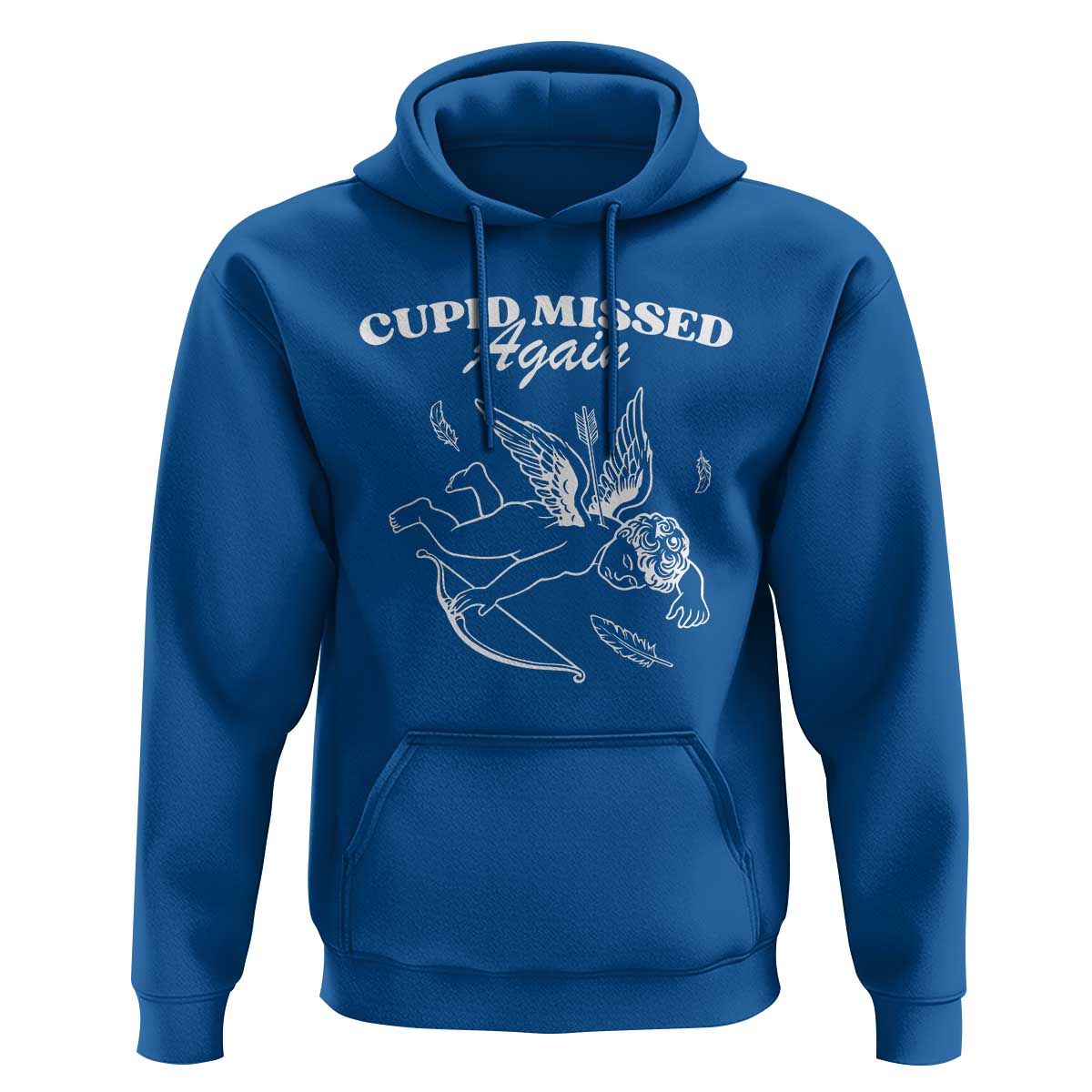 Funny Anti Valentine Hoodie Cupid Missed Again - Wonder Print Shop
